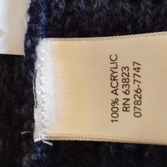 NAVY CARDIGAN,NO FRONT CLOSURE,LOVELY KNIT, LG.BLUE STRIPE 3/4 DOWN BACK    SZ S - Picture 7 of 8